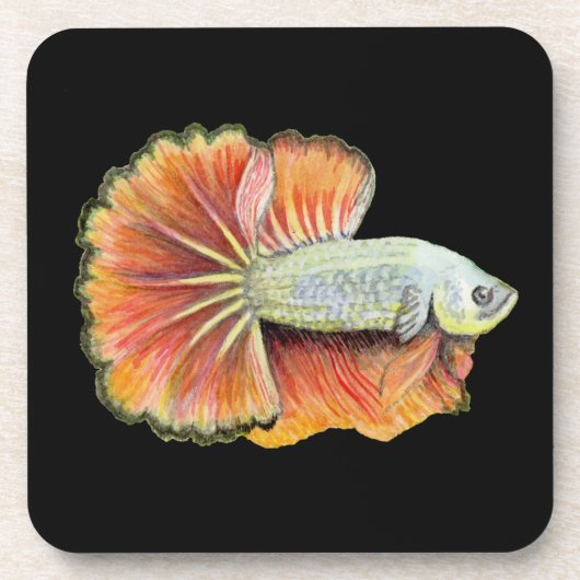 Betta Fish Beverage Coaster Bier Onderzetter (Voorkant)