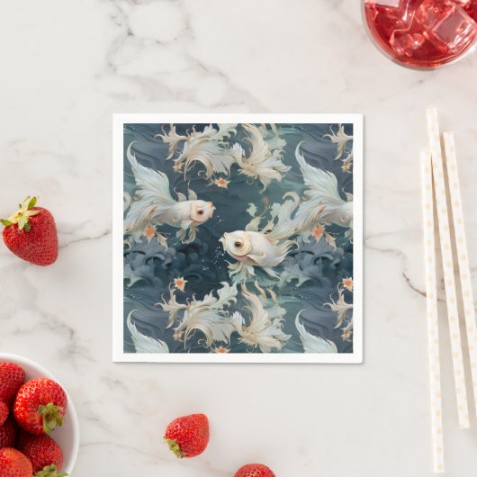 Betta Fish Blauw Wit Servet (Insitu)