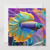 Betta Fish, blauwe paarse gouddag (Voorkant)