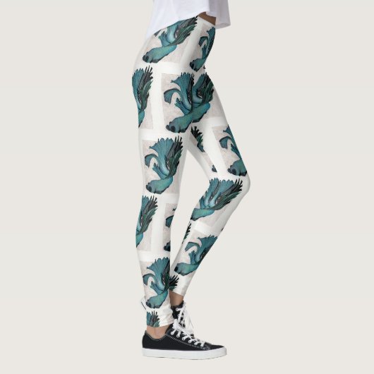 Betta Fish Blauwgroen Green Art Leggings Workout (Rechts)