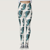 Betta Fish Blauwgroen Green Art Leggings Workout (Voorkant)