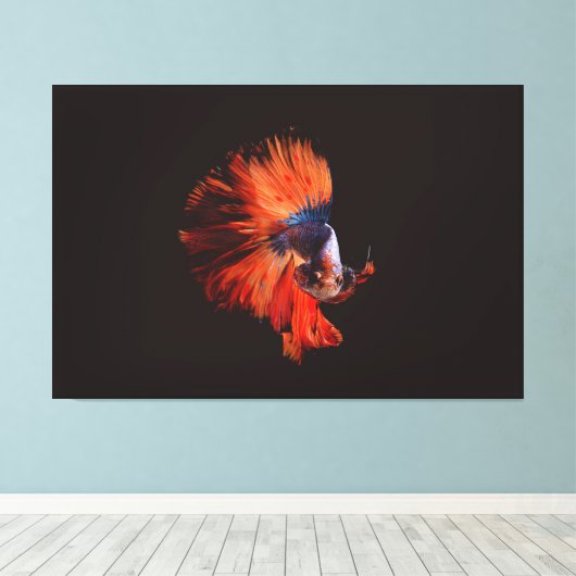 Betta Fish Canvas Afdruk (Insitu (Houten vloer))