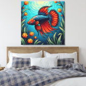 Betta fish canvas afdruk (Insitu (Slaapkamer))