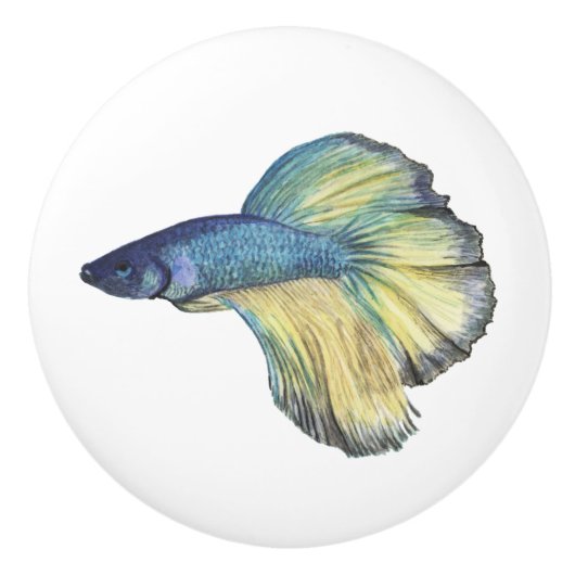 Betta Fish Ceramic Knob. Keramische Knop (Voorkant)
