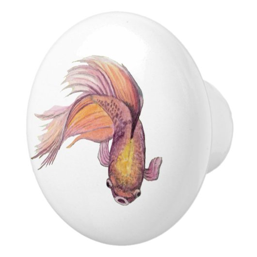 Betta Fish Ceramic Knob. Keramische Knop (Rechts)