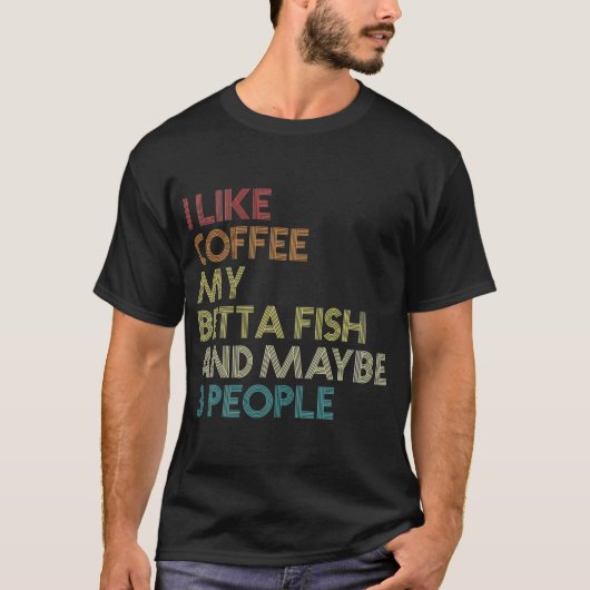 Betta Fish Coffee Lover Aquarium  Retro T-shirt (Voorkant)