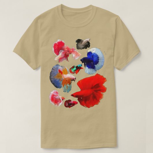 Betta Fish Color Collage T-shirt (Design voorkant)