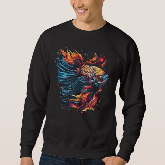 Betta Fish Cool Abstract Colorful Trui (Voorkant)