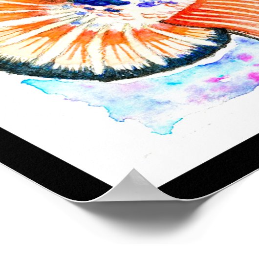 Betta Fish Fancy Snoep Waterverf Art Poster (Hoek)