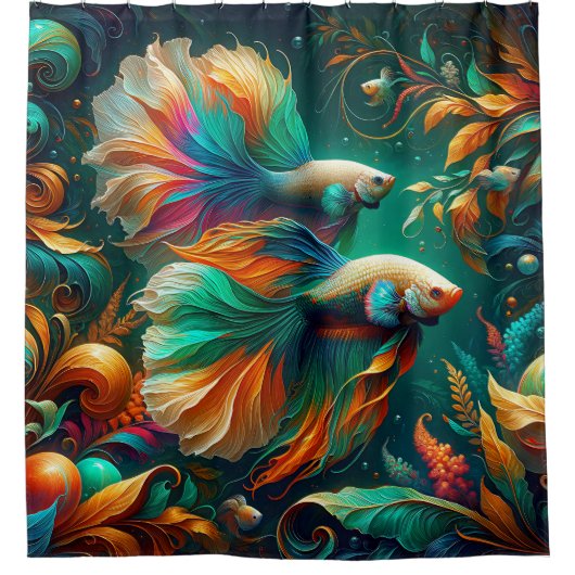  Betta Fish Fantasy Art Douchegordijn (Voorkant)