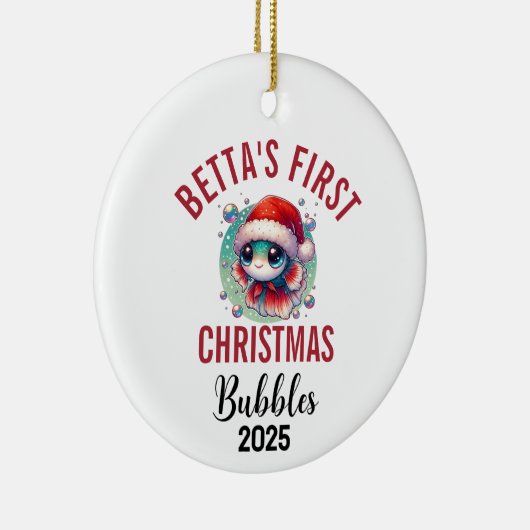 Betta Fish First Christmas 2025 Ceramic Ornament (Rechts)