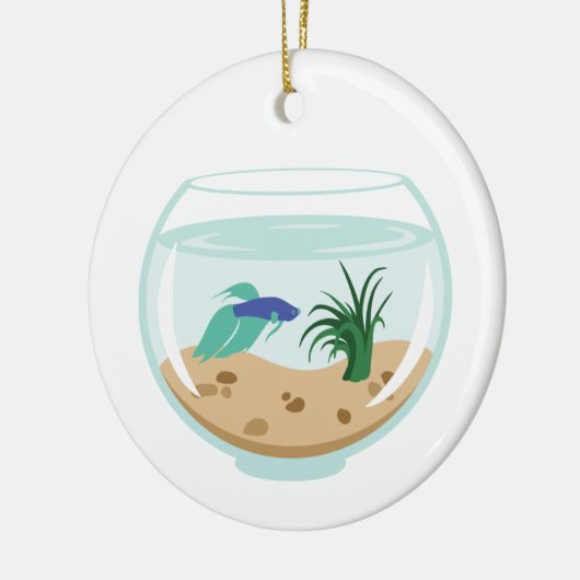 Betta Fish Keramisch Ornament (Links)