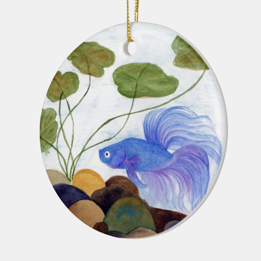 Betta Fish Keramisch Ornament (Links)