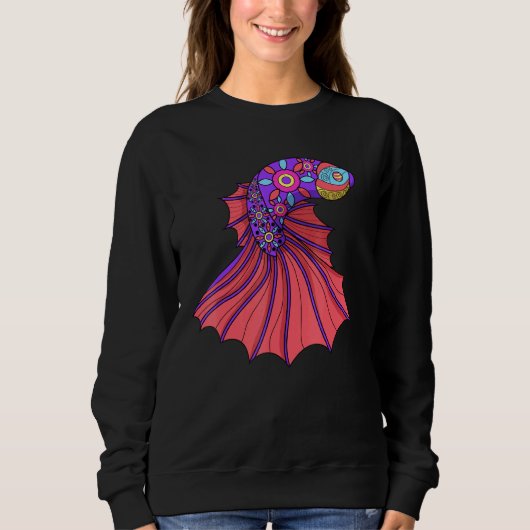 Betta Fish Mandala Siamese vechtans Trui (Voorkant)