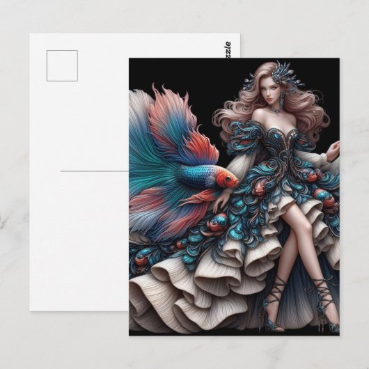 Betta Fish-Mode Briefkaart (Voorkant / Achterkant)