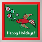 Betta Fish op kerstbubbels uit Joy Poster (Voorkant)