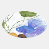 Betta Fish Ovale Sticker (Voorkant)