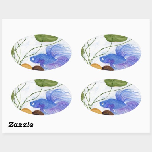 Betta Fish Ovale Sticker (Vel)