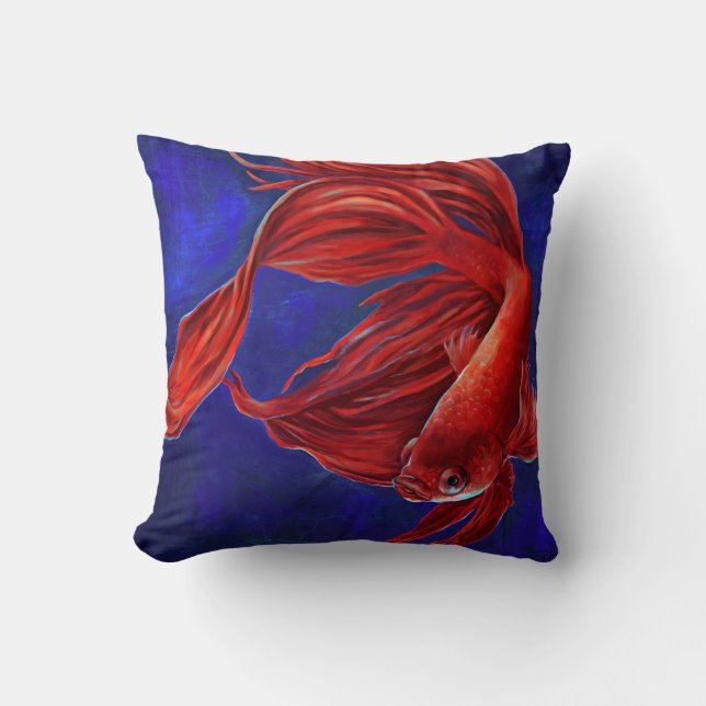 Betta Fish Painting Pillow Kussen (Voorkant)
