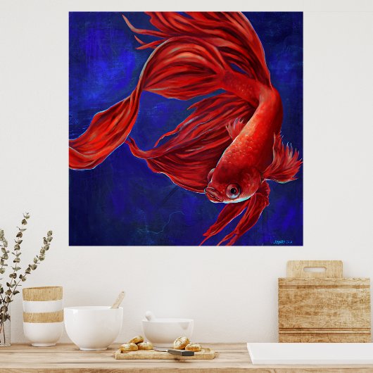 Betta Fish Painting Print (Keuken)