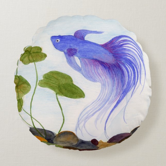 Betta Fish Rond Kussen (Voorkant)