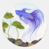 Betta Fish Ronde Sticker (Voorkant)