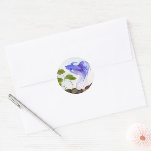 Betta Fish Ronde Sticker (Envelop)