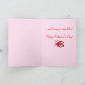 Betta Fish Rood en Roze Valentijn Feestdagen Kaart (Binnen)