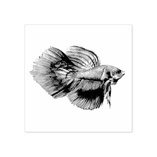 Betta Fish Rubberstempel (Afrduk)
