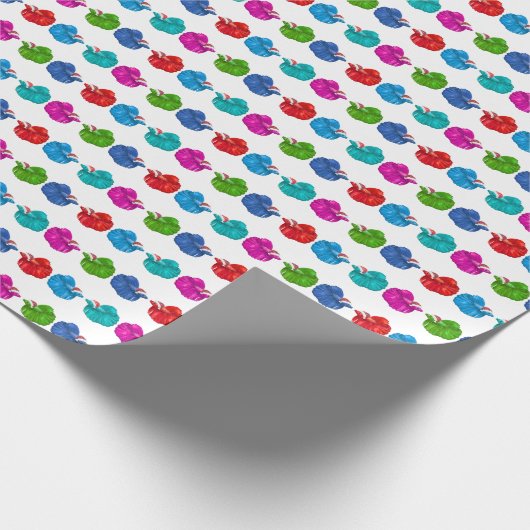 Betta Fish Santas Wrapping Paper Cadeaupapier (Hoek)