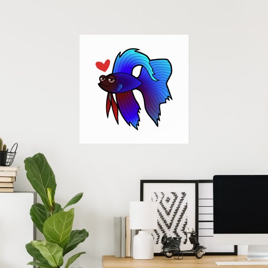 Betta Fish / Siamese vechtende vis Poster (Thuiskantoor)