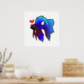 Betta Fish / Siamese vechtende vis Poster (Keuken)