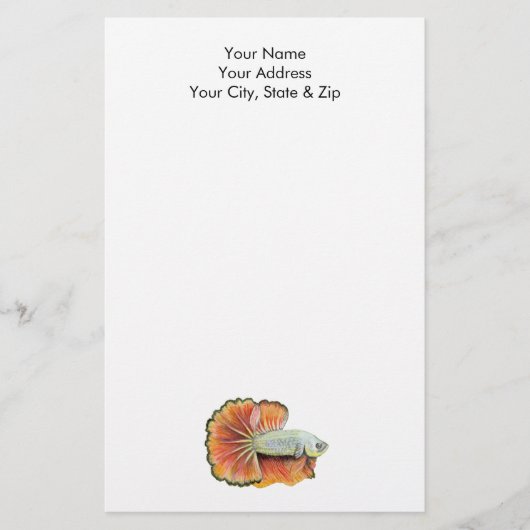 Betta Fish Stationery Briefpapier (Voorkant)