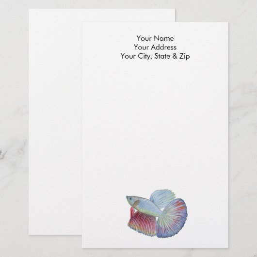 Betta Fish Stationery Briefpapier (Voorkant / Achterkant)