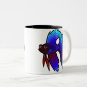 Betta Fish Te kool naar school Tweekleurige Koffiemok (Voorkant rechts)