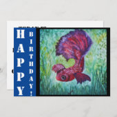 Betta fish watercolor contemporany art kaart (Voorkant / Achterkant)