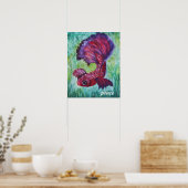 Betta fish watercolor contemporany art poster (Keuken)