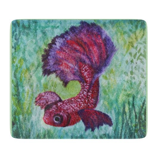Betta fish watercolor contemporany art snijplank (Voorkant)