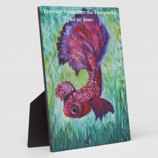 Betta fish-waterverf fotoplaat (Zijkant)