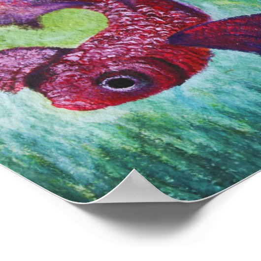 Betta fish-waterverf poster (Hoek)