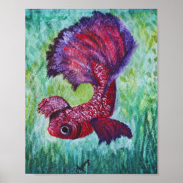 Betta fish-waterverf poster