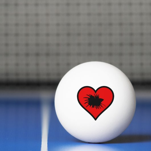 Betta Heart Love Fish Silhouette Pingpongbal (Net)