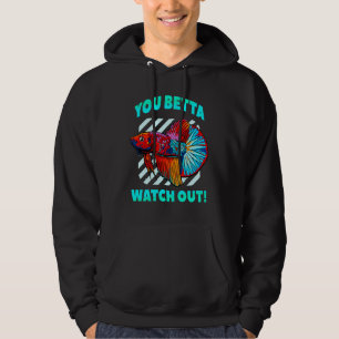 Betta kijkt uit naar Funny Betta Fish Lover Aquari Hoodie