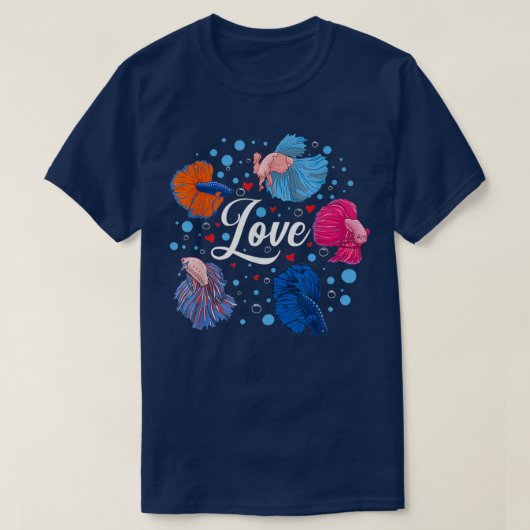 Betta Love Fish Lover Pet Ma Siamese Fighting Fis T-shirt (Design voorkant)