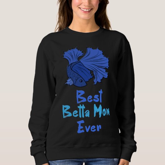 Betta Moeder Ooit Blauw Betta Vis Moeder Trui (Voorkant)