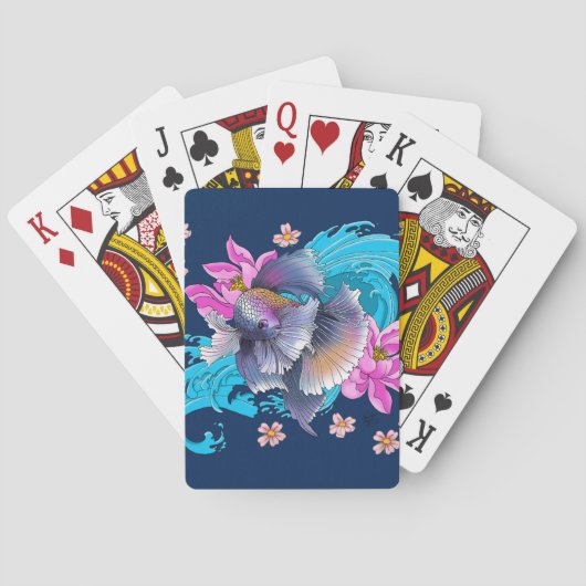 Betta Siamese Fighting Fish Pokerkaarten (Achterkant)