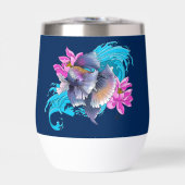 Betta Siamese kempvis Lotusgolven Blauw (Voorkant)