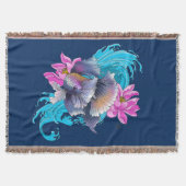 Betta Siamese kempvis Lotusgolven Blauw Deken (Voorkant)