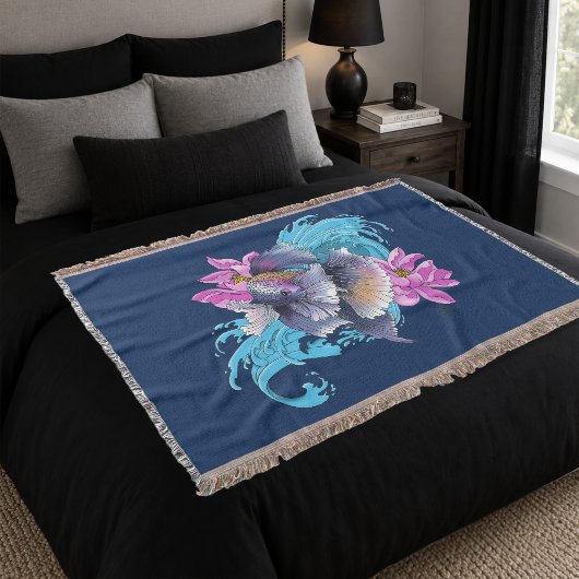 Betta Siamese kempvis Lotusgolven Blauw Deken
