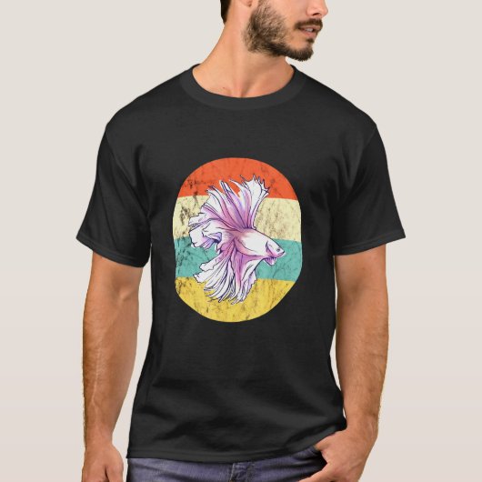 Betta Splendens Fish Siamese Fighting Fish Retro S T-shirt (Voorkant)